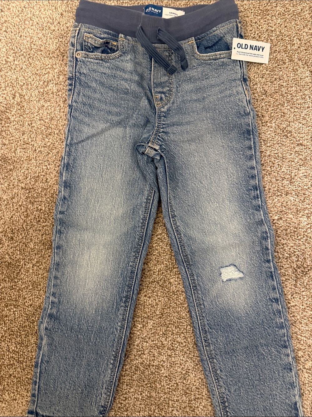 Old Navy Blue toddler Denim skinny jeans  with Drawstring Waist